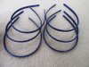 20Pcs Plain Dark Blue Thin Headbands Hair Clips Craft for DIY 8M