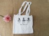 6Pcs New White Canvas Tote Bag Woman Tote Shoulder Bag