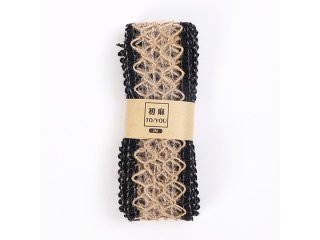 4Rolls X 2Meters Black Burlap Rope Ribbon Hemp Cord Gift Wrappin