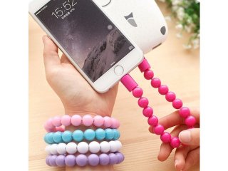 10Pcs USB Data Charging Cable Bead Bracelet Charger For Iphone