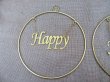 6Pcs Hanging Hoop Letter "HAPPY" Floral Wreath Wedding Party