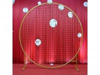 1X Golden Heavy Duty Large Circular Wedding Garden Arch 200cm