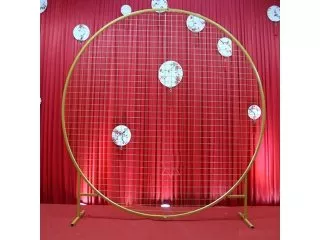 1X Golden Heavy Duty Large Circular Wedding Garden Arch 200cm