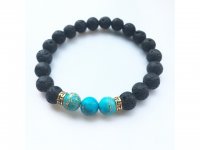 5X New Healing Bead Yoga Bracelet with 3 Blue Beads