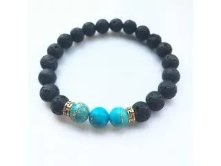 5X New Healing Bead Yoga Bracelet with 3 Blue Beads