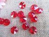 100 Red Crystal Faceted Double-Hole Suncatcher Beads 14mm