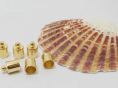 200Pcs 6mm Golden Plated Necklace Cord End Tip Beads Caps
