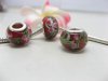 100 New Red Lampwork Glass European Beads
