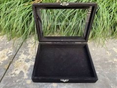 (image for) 1Pc Black Velvet Blank Jewelry Storage Display Case 20x15x5cm