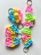 (image for) 20Pc Mini Push Pop Bubble Fidget Key Chain Sensory Toy