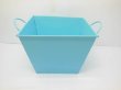 10X Square Tin Bucket with Handles for Wedding Favor - Sky Blue (image for) 10X Square Tin Bucket with Handles for Wedding Favor - Sky Blue