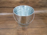 2Pcs Hollow Metal Tin Silver Pail Bucket Wedding Home Decor 13.5