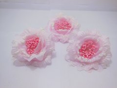 (image for) 1Piece Pink Peony Flower Elastic Scrunchies & Brooch Hair Elasti