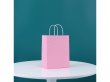 48 Bulk Kraft Paper Gift Carry Shopping Bag 21x15x8cm Pink