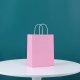 48 Bulk Kraft Paper Gift Carry Shopping Bag 21x15x8cm Pink