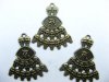 100 Bronze 14 Skulls Pendants Jewellery Finding