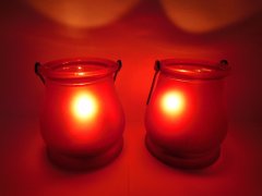 (image for) 10Pcs Red Frosted Hanging Glass Tea Light Holder Wedding Favor