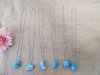 6Pc Ball Chain Necklaces w/Turquoise Irregular Stone Pendant
