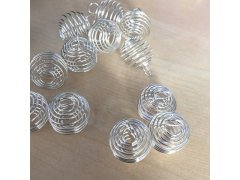 (image for) 50 Nickel Color Spiral Bead Cages Pendants Findings 30x25mm Size