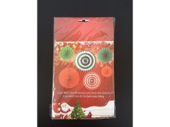 (image for) 1Set X 6Pcs Red Green Tissue Paper Fans Decorations Kit Wedding