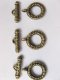 100Sets Antique Beonze Jewelry Finding Toggle Clasps 15x20mm
