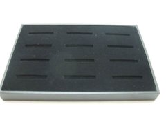 (image for) 1Pc New Black Velvet Bangle Display Case-12 Compartment