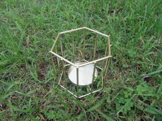 (image for) 1Pc Minimalist Creative Gold Hexagon Tealight Candle Holder
