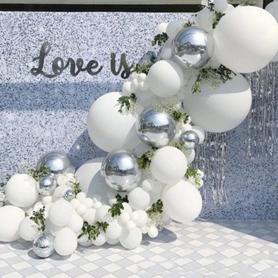 1Set 125Pcs White Balloon Garland Arch Kit Wedding Party Baby - Click Image to Close