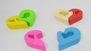 36Pkts x 2Pcs Novelty Heart Shape Erasers Mixed Colour