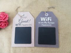 (image for) 2Pcs Hanging WIFI Password Black Board Plaque Internet Pub Hotel
