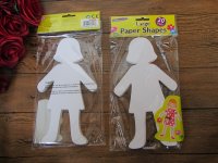 5Packs Girl Shape Large Paper Shapes Craft Scrapbooking