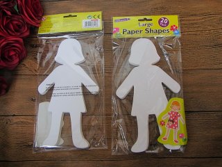 (image for) 5Packs Girl Shape Large Paper Shapes Craft Scrapbooking