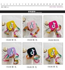 (image for) 4Pcs Kid Sling Bag Silicone Pouch Cute TikTok Fashion Crossbody