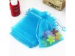 (image for) 100 Light Blue Drawstring Jewelry Gift Pouches 18x13cm