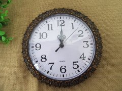 (image for) 2Pcs Vintage White Clock Face with Movement Plain Number Inside
