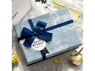 1Pc Blue Gift Boxes w/Lid Bowknot Ribbon on Top 33x24.5x11.5cm (image for) 1Pc Blue Gift Boxes w/Lid Bowknot Ribbon on Top 33x24.5x11.5cm