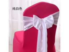 (image for) 10Pcs White Satin Sashes Chair Wider Bow Wedding Venue Banquet