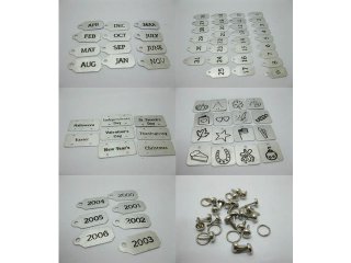 6Sets Scrap Metal Along Tag/Theme Tiles KIT Embellishments