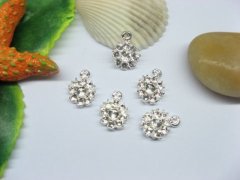 (image for) 50pcs Beaytiful Silver Flower Charms yw-ac-mc72