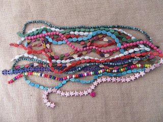 400Grams Star Leaf Peace Etc. Gemstone Beads Assorted