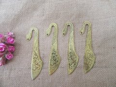 20Pcs Golden Color Vintage Flower Wide Hook Metal Bookmarks