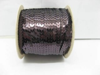 1Roll x 10Yard Brown 6mm Strung Sequin Trim