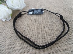 (image for) 1Pc Black Braided Knitted Headbands Hair Band 12mm Wide