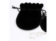 (image for) 100 Black Velvet Drawstring Jewelry Pouches jew-b145
