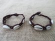 (image for) 12X Handmade Brown Coffee Knitted Bracelets with Shell Beads