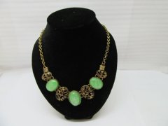 (image for) 5Pcs Fashion Metal Necklace With Rhinestone Mixed