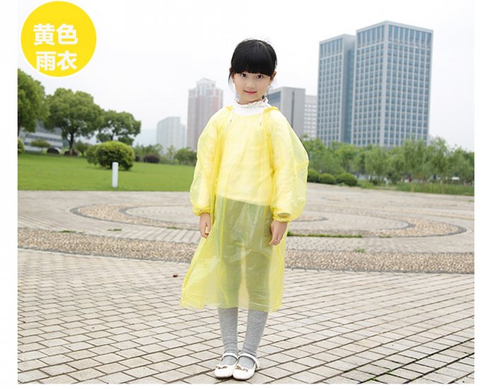 20 Kids Plastic Disposable Raincoats Mixed Color - Click Image to Close