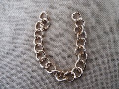 3Strands Golden Metal Link Chain 30cm for Craft Jewelry Making