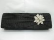 1Pc Black Satin Diamante Evening Handbag Wedding Clutch Bag (image for) 1Pc Black Satin Diamante Evening Handbag Wedding Clutch Bag