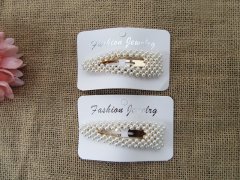 (image for) 1Pc Elegant Hairpin BB Snap Hair Clip Barrette W/Pearl Bead